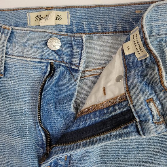 Madewell Perfect Vintage High Rise Crop Raw Hem Jean, Coney Destroyed - Picture 12 of 15